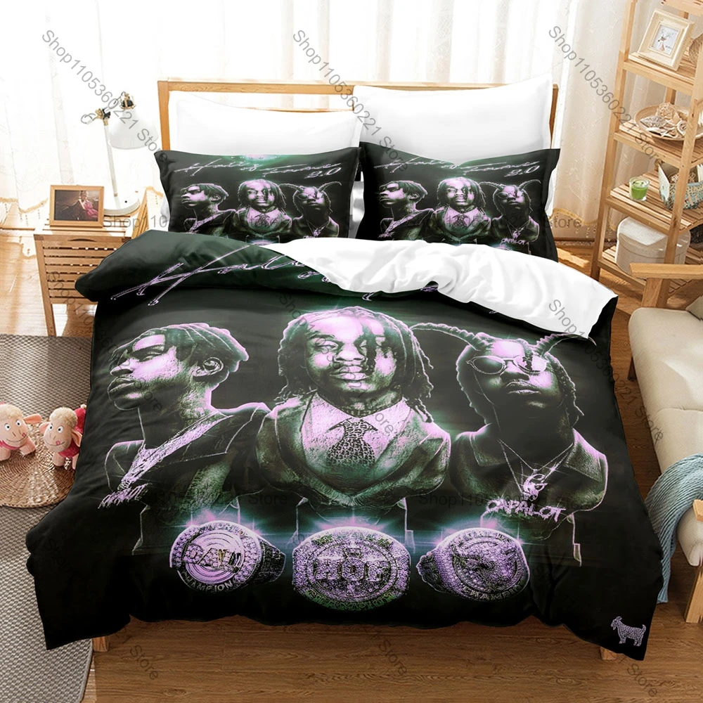 Polo G Duvet Cover + 2 Pillowcases, Hip Hop Rapper Print Bedding Set Soft Fabric Home Decor For Music Fans Bedroom Gift