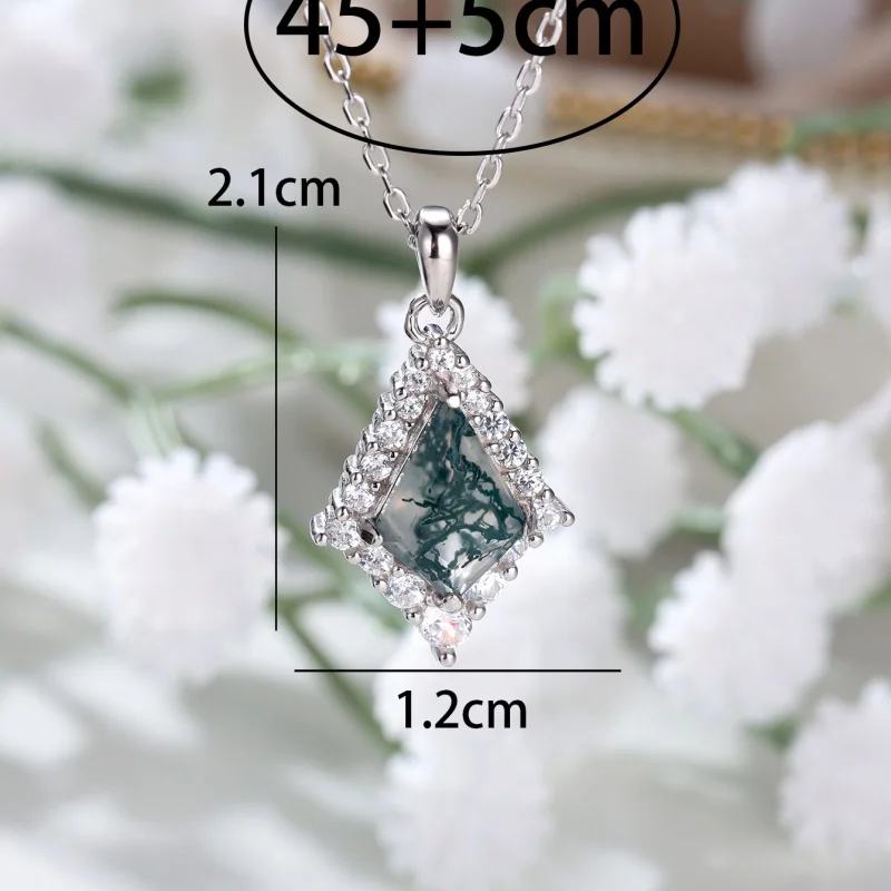 2026 New Non Fading Fashionable Diamond Necklace, High-end Water Grass Agate Edge Irregular Light Luxury Versatile Accessory