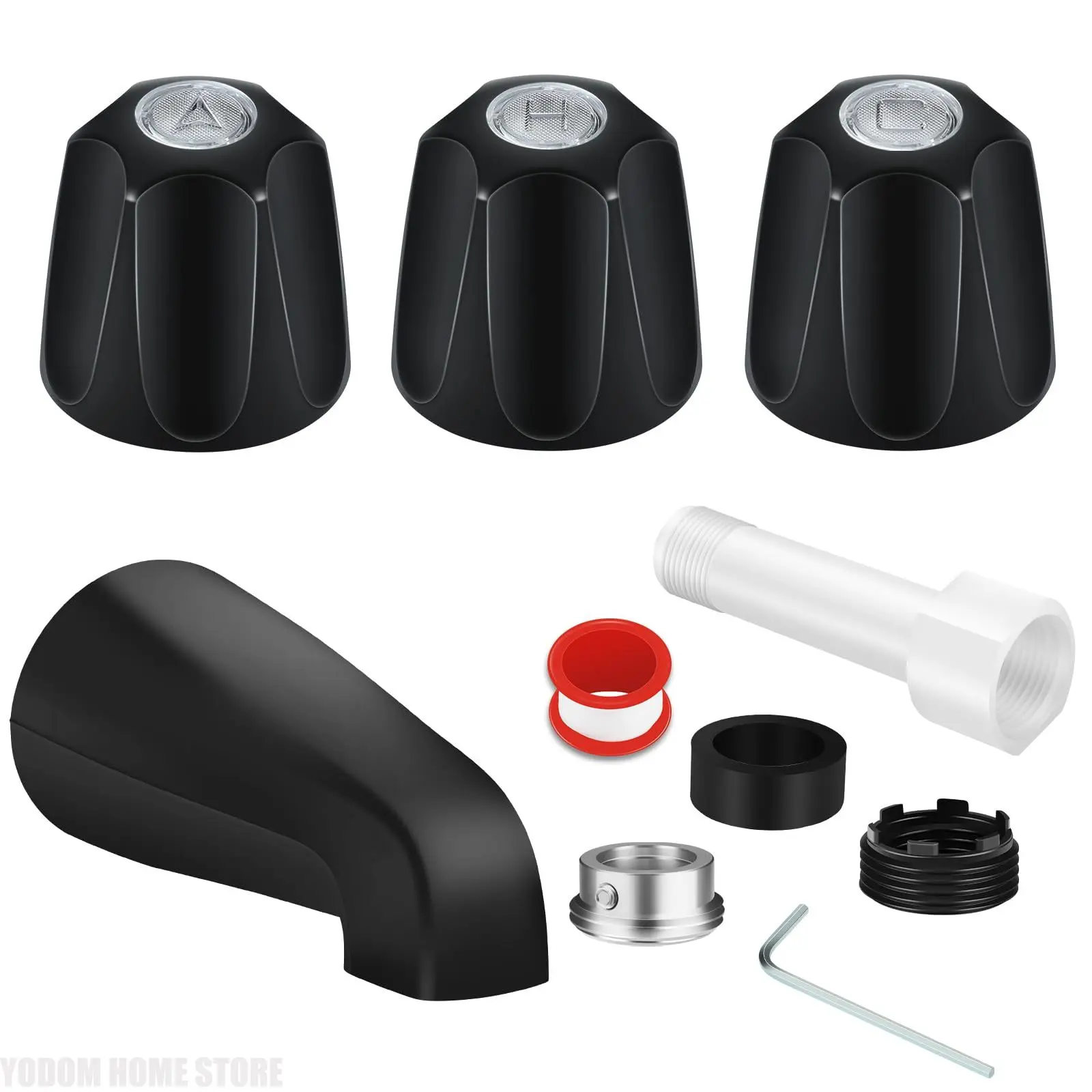 Shower Trim Kit 3 Piece Shower Knob and Tub Spout for 1/2