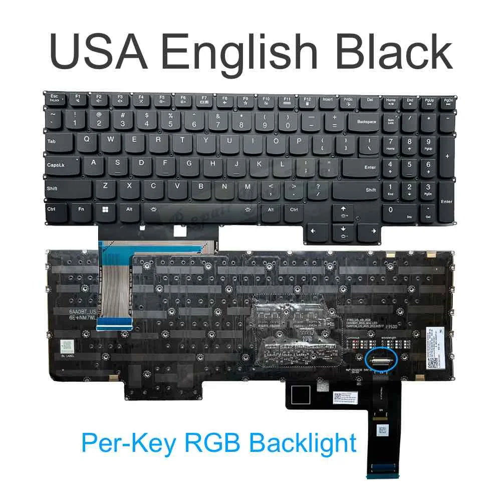Per-Key RGB Backlit Keyboard for Lenovo Legion Pro 7 16IRX8 82WR, 16IRX8H 82WQ 16ARX8H 82WS 16'' Gaming Laptop US English CS ND