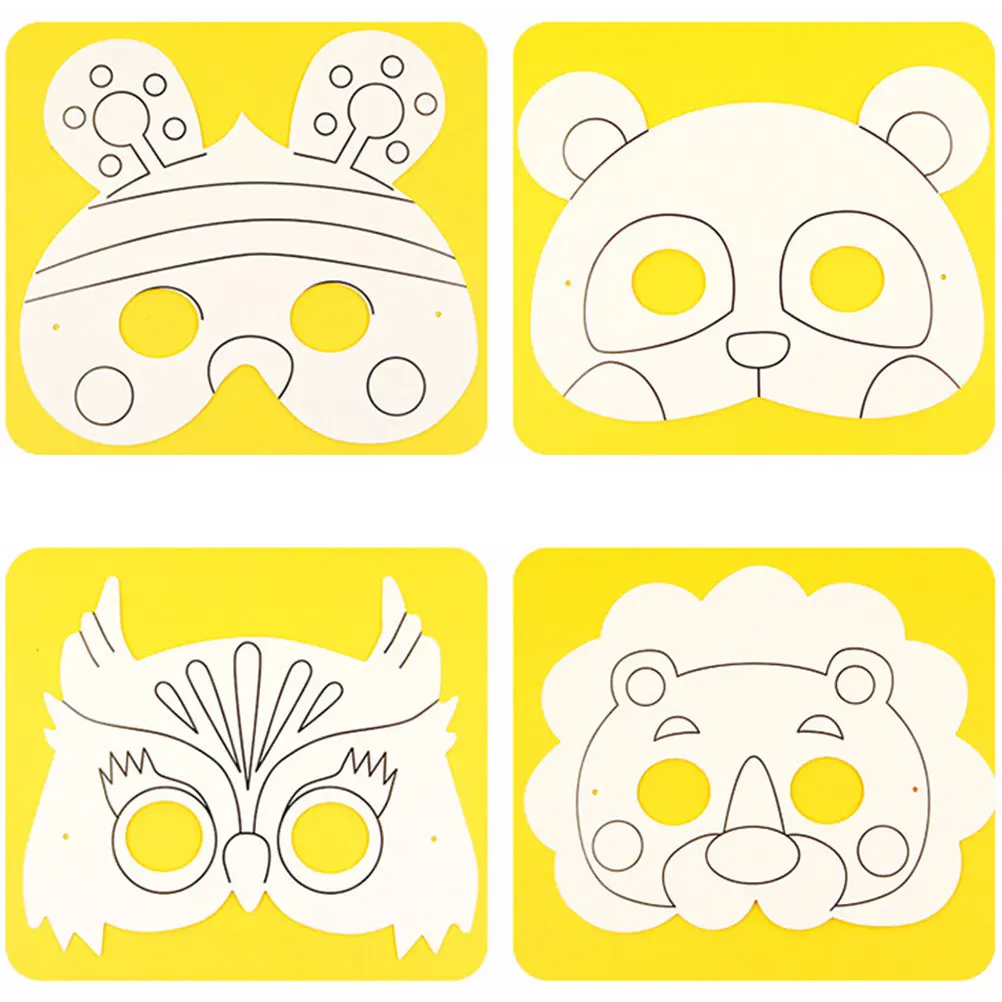 10Pcs DIY Bee Mask Blank Paper Mask for Children Painting Drawing Graffiti Coloring Craft Project Improve Creativity Hands on