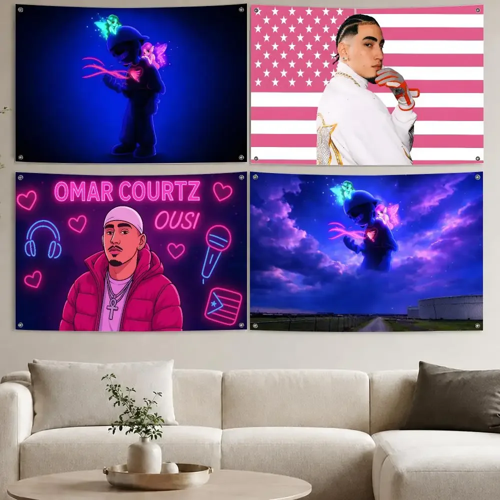 Singer O-Omar Courtz Primera Musa Flags Aesthetic Wall Tapestry Printed Wall Hanging Living Room Party Outdoor Decor