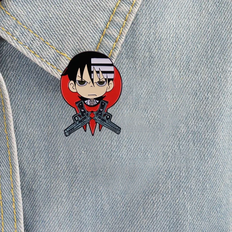 مثيرة للاهتمام الكرتون الروح الآكل بروش معدني الإبداع أنيمي شارة مينا التلبيب اكسسوارات سترة ظهره دبوس الديكور هدية #6