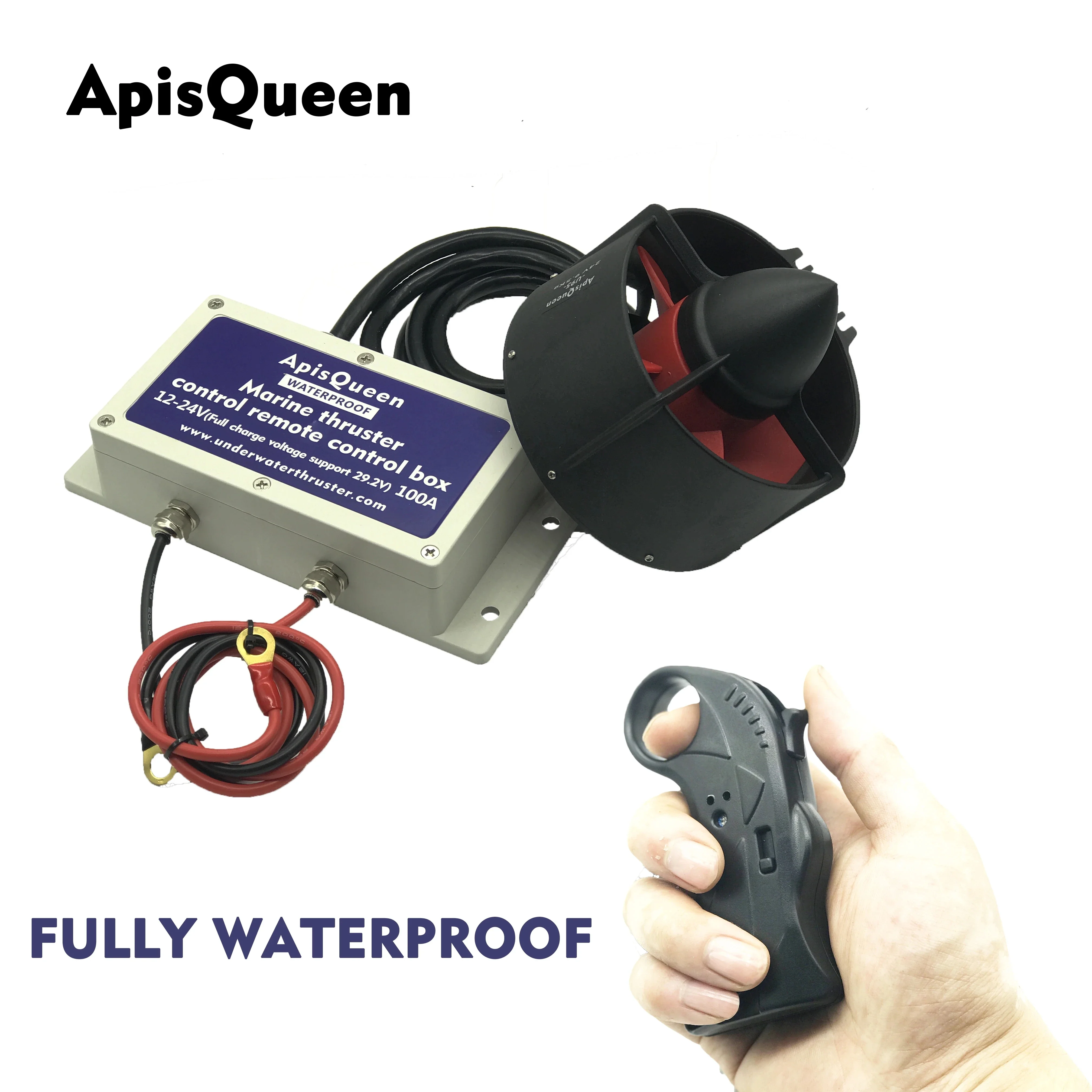 ApisQueen 1set 24V U92 Set Underwater Thruster With Waterproof Remote Control For Kayaks Inflatable Boats Paddle Boards etc