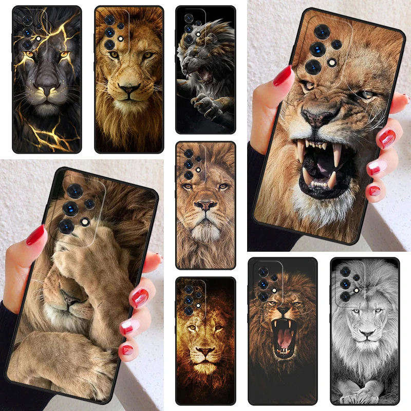 Lion Alpha Male Cub Phone Case Cover For Samsung Galaxy A52 A72 A73 A20e A21S A50 A70 A11 A12 A42 A31 A40 A51 A71 A32 A80 A91