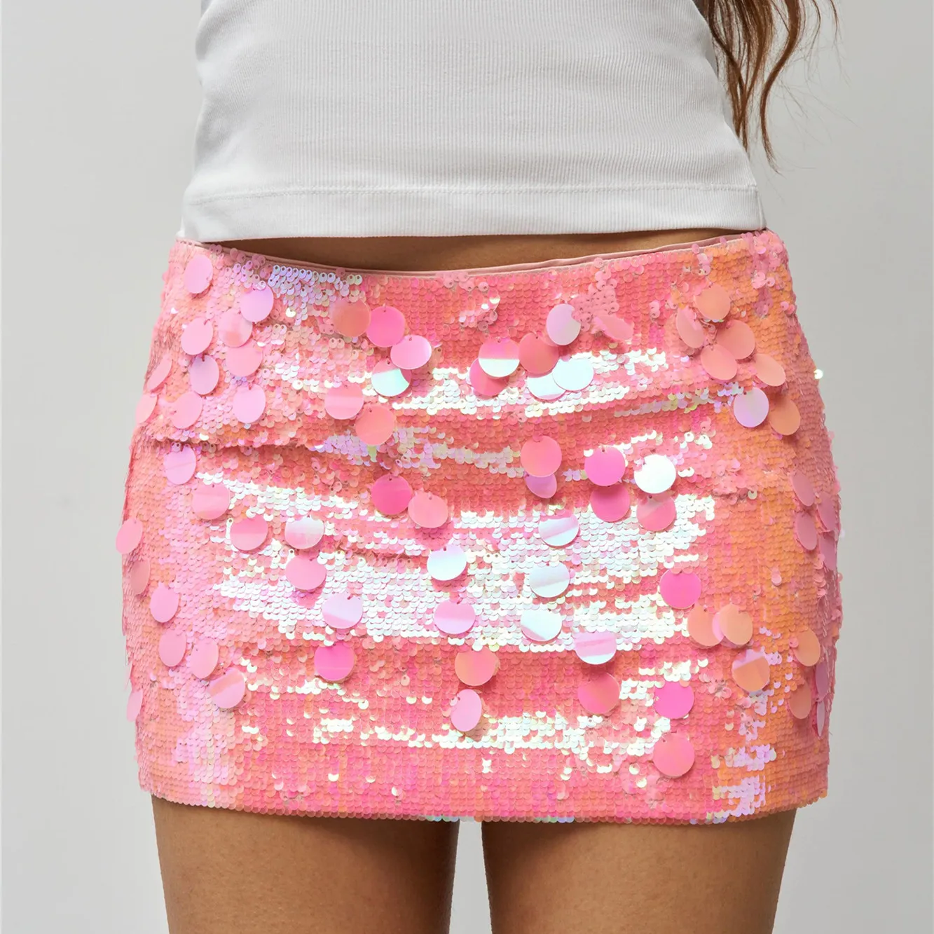 

hirigin Women Y2k Sequin Mini Skirt Sexy Low Rise Sparkly Bodycon Disco Short Skirt Glitter Rave Party Coquette Clubtwear
