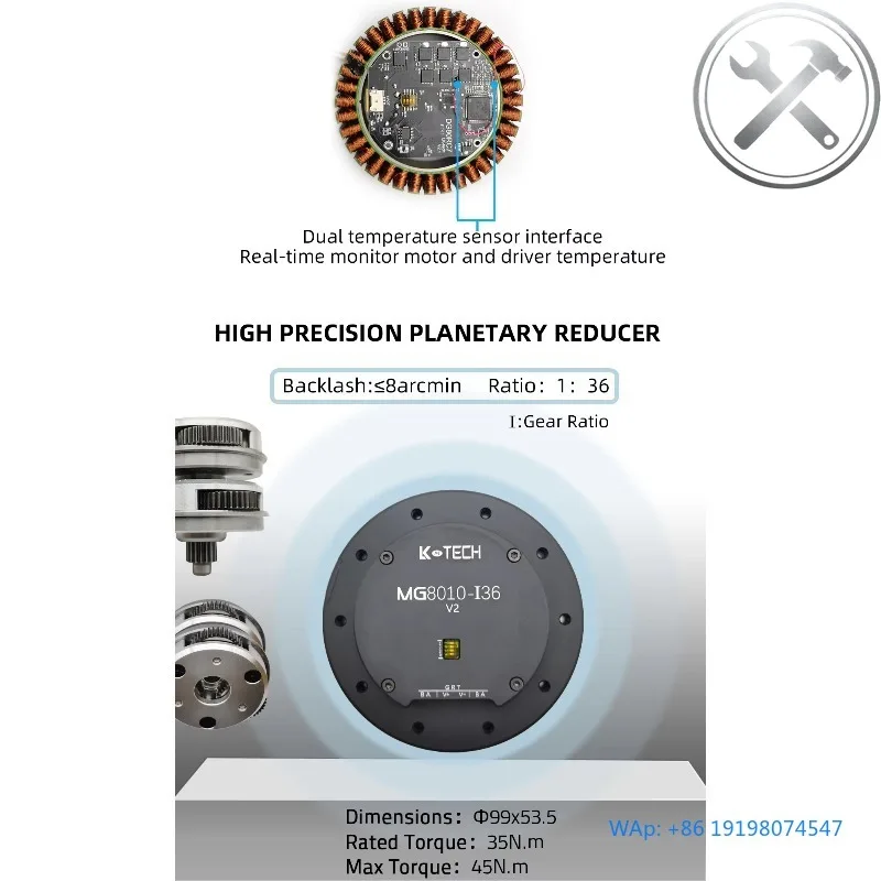 

1:36 High Torque Servo Motor, Brushless Planetary Reduction Motor for Exoskeleton