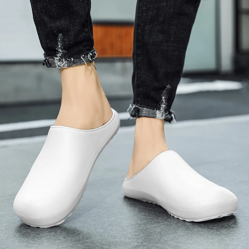 STRONGSHEN Men's Slippers EVA Slip On Casual Walking Shoes Men Casual Baotou Half Slipper Comfortable Soft Household Sandals