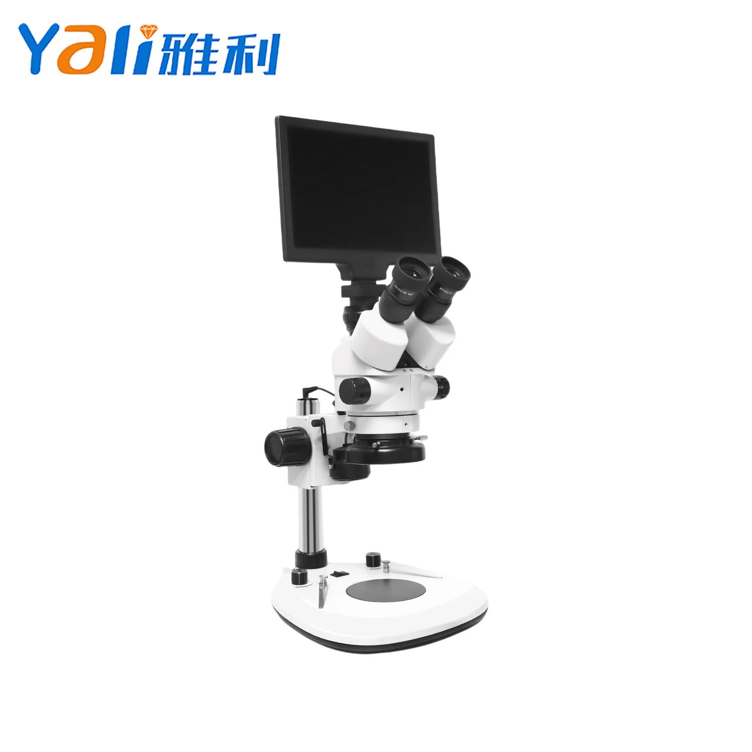 Multi-Directional Microscope with Inlaid Mirror Screen LED Light 7X-45X Magnifier Flexible Stand for Gem Diamond Micro Setting