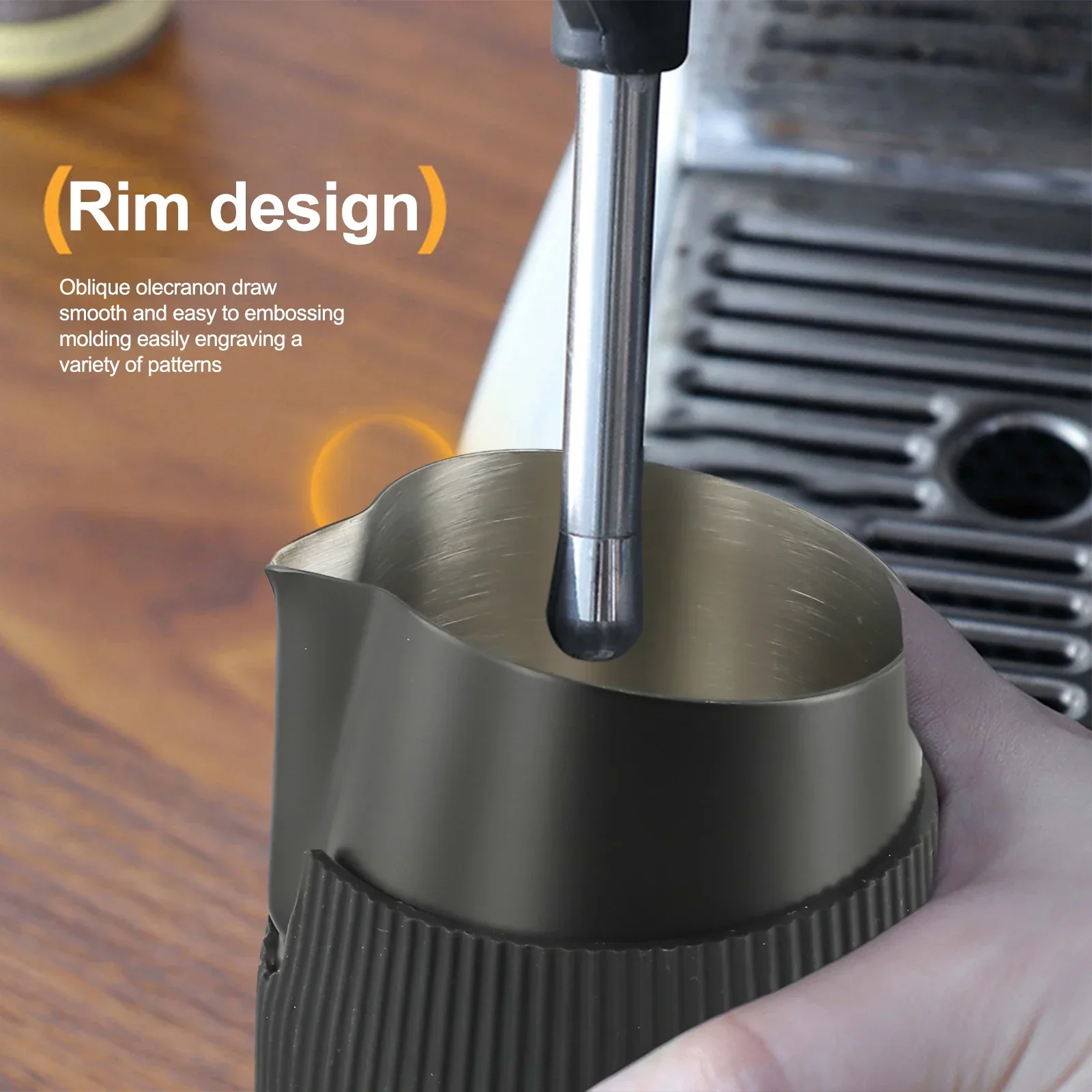 

Coffee Making Milk Frothing Jug Jug Milk Jug Handleless Milk Jug Silicone Insulation Sleeve 10.5*7.7cm Size For Coffee Lovers