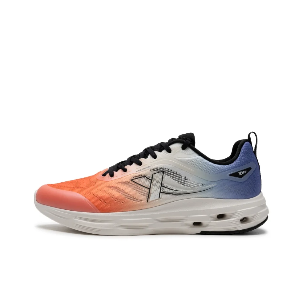 XTEP Breathable Lightweight Low top Running Shoes Men's Orange White Blue 876219110068-3