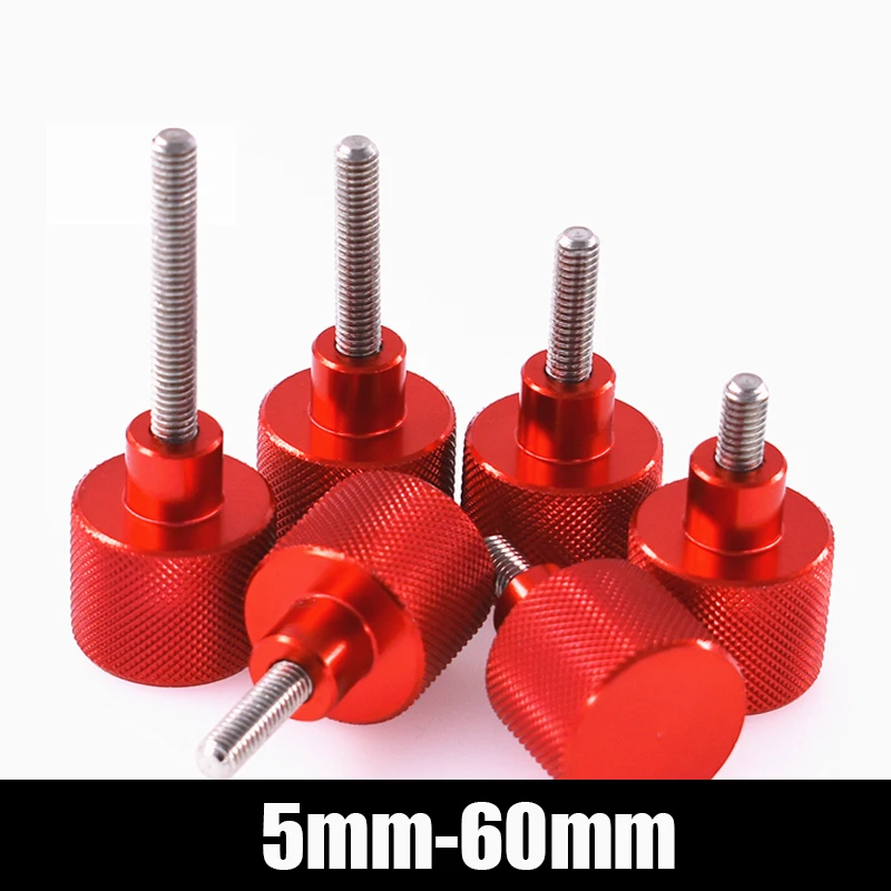 1PCS M3 M4 M5 5Mm-60Mm Nhôm Hợp Kim Không Gỉ Có Khía Ngón Tay Cái Vít Tay Grip Knob Bước bulong Vít Màu Đen/Đỏ Tay Thắt Chặt Vít