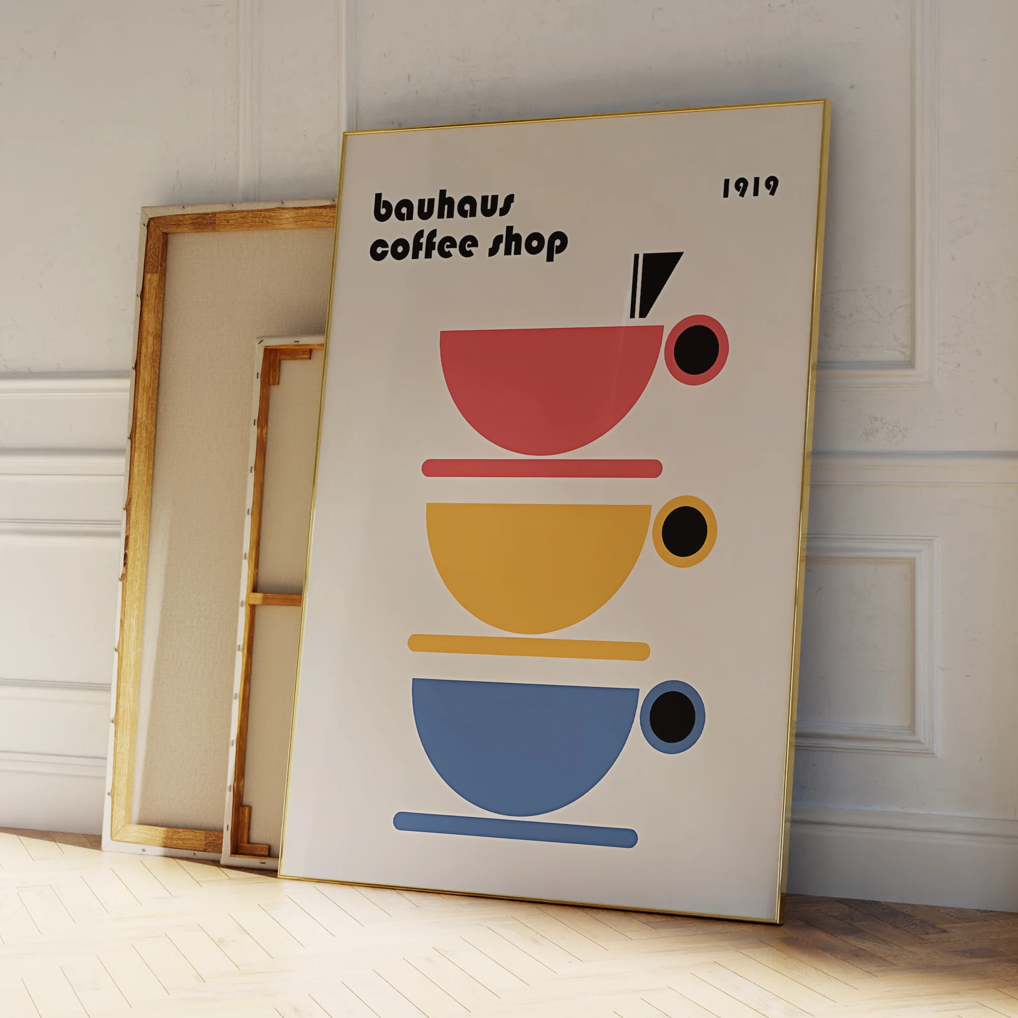 Abstract Bauhaus Coffee Hop Wa - Geometric Wall Art recension och pris
