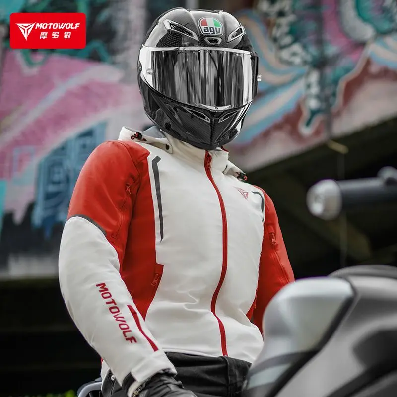 

Ветрозащитный мотоциклетный костюм для езды на мотоцикле: дышащий, теплый, с защитой от падений, осенне-зимняя куртка для мужчин-мотоциклистов