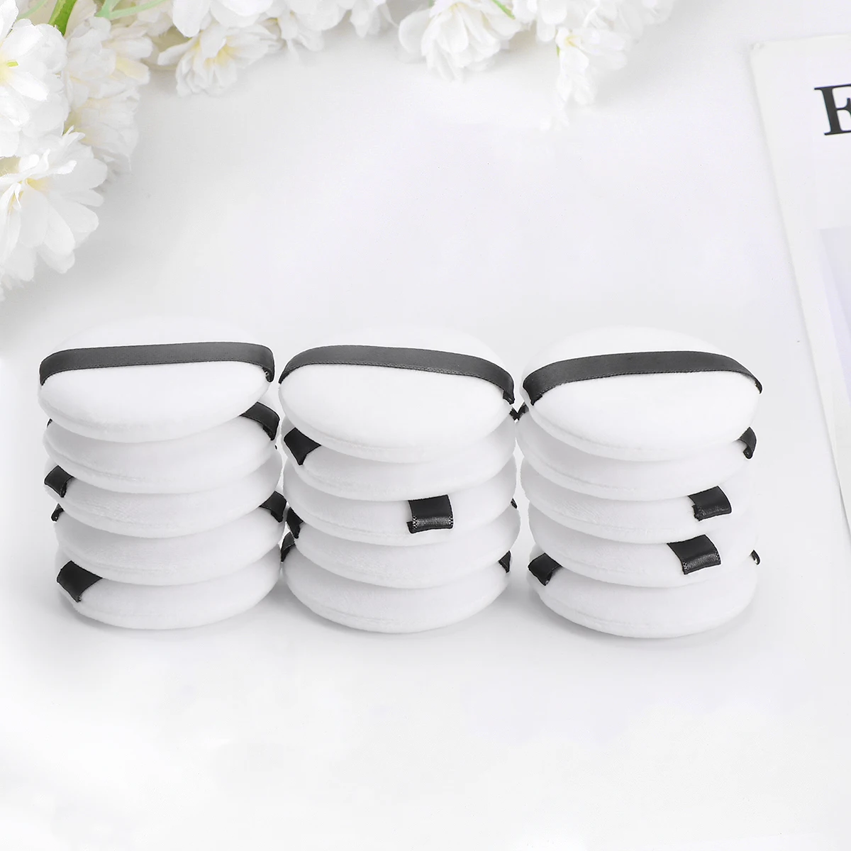 

15 pcs Pure Cotton Powder Puff Makeup Blusher Applicator Soft Portable Refill For Loose Powder Travel Home Salon Use