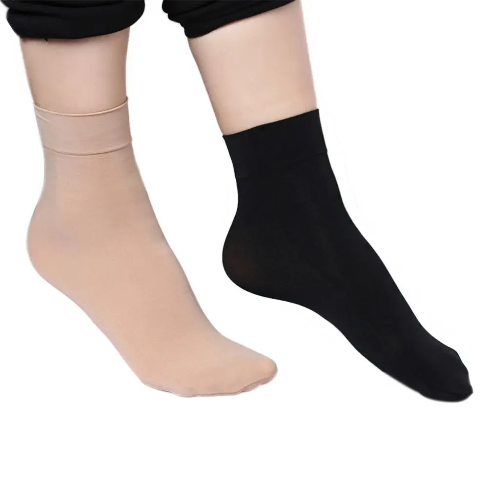 New 1/5 Pairs Wide Mouth Socks Warm Comfortable Nylon Ankle Socks Solid Color Business Sock Autumn