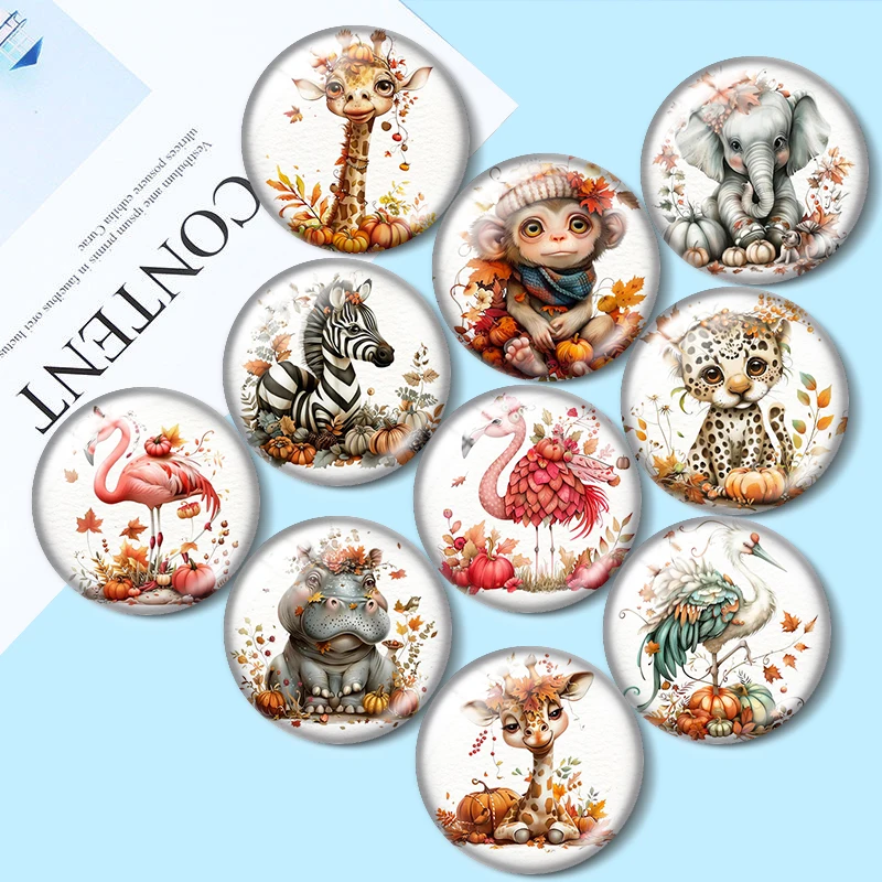 

Halloween Safari 10pcs 12mm/18mm/20mm/25mm Round photo glass cabochon demo flat back Making findings