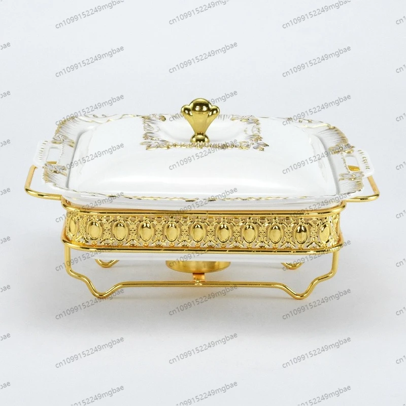 

Elliptical Square Ceramic Dining Stove for Hotels Novel Food Heating Container Alcohol Buffet Stove