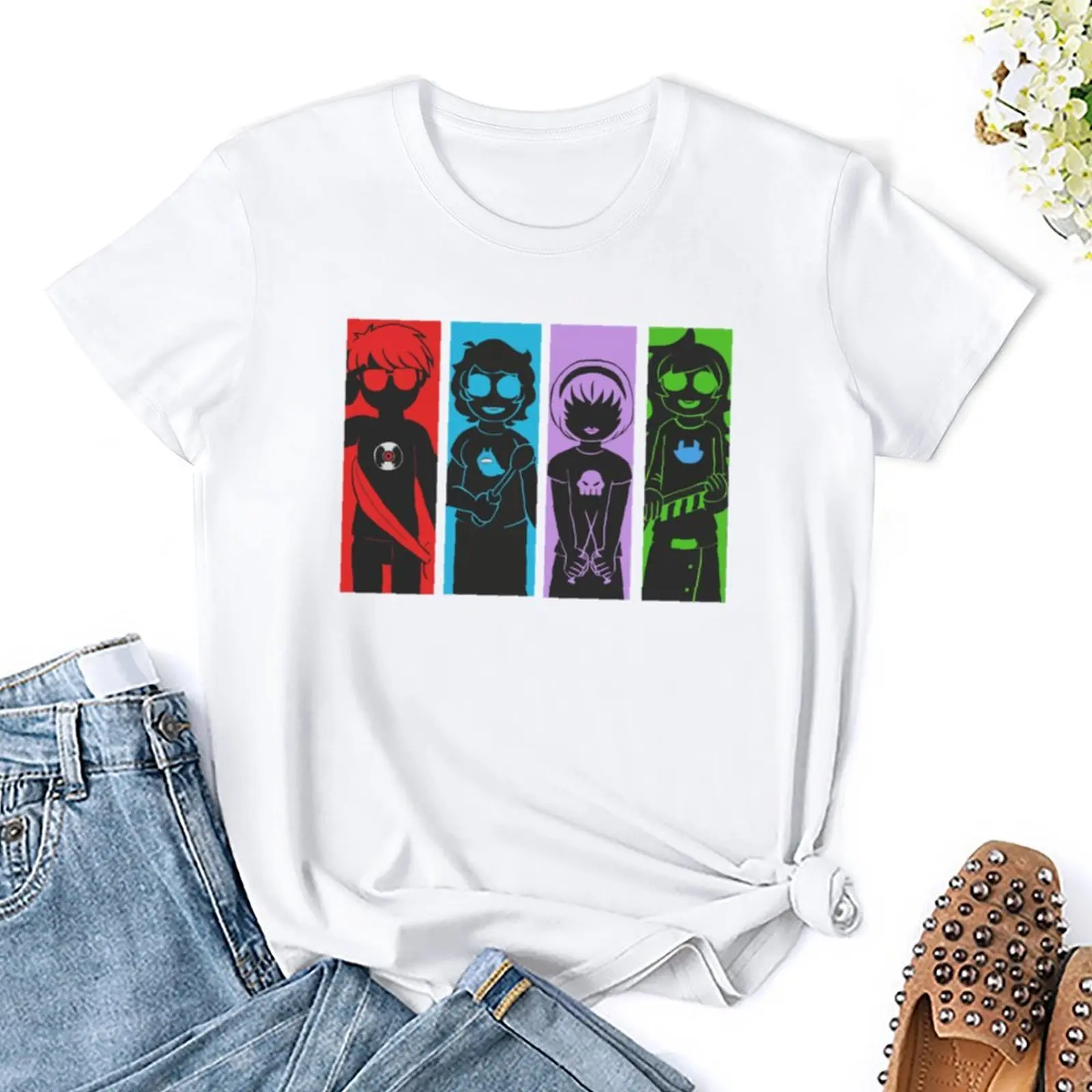 Homestuck-Camiseta de personajes de sombra para mujer, ropa vintage de verano, tops de talla grande, ropa de diseñador de lujo