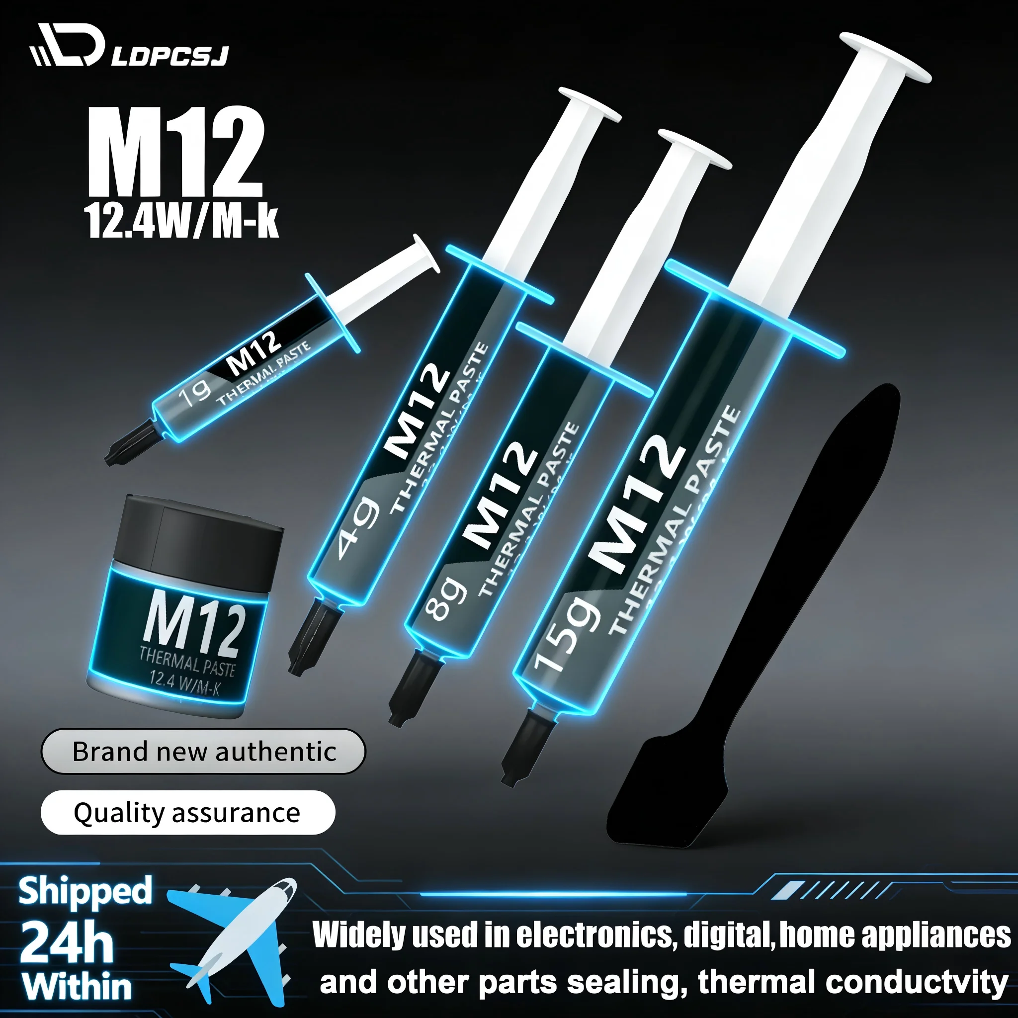 LDPCSJ 12.4W/mK Thermal Grease Paste - High Performance CPU/GPU Cooling for PS5 Game PC (1/4/8/15/30g)
