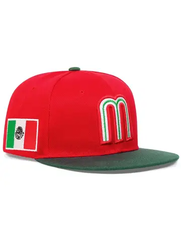 Unisex M Letter Side Brazilian Flag Embroidery Hip-hop Hats Spring Autumn Outdoor Adjustable Casual Baseball Caps Sunscreen Hat