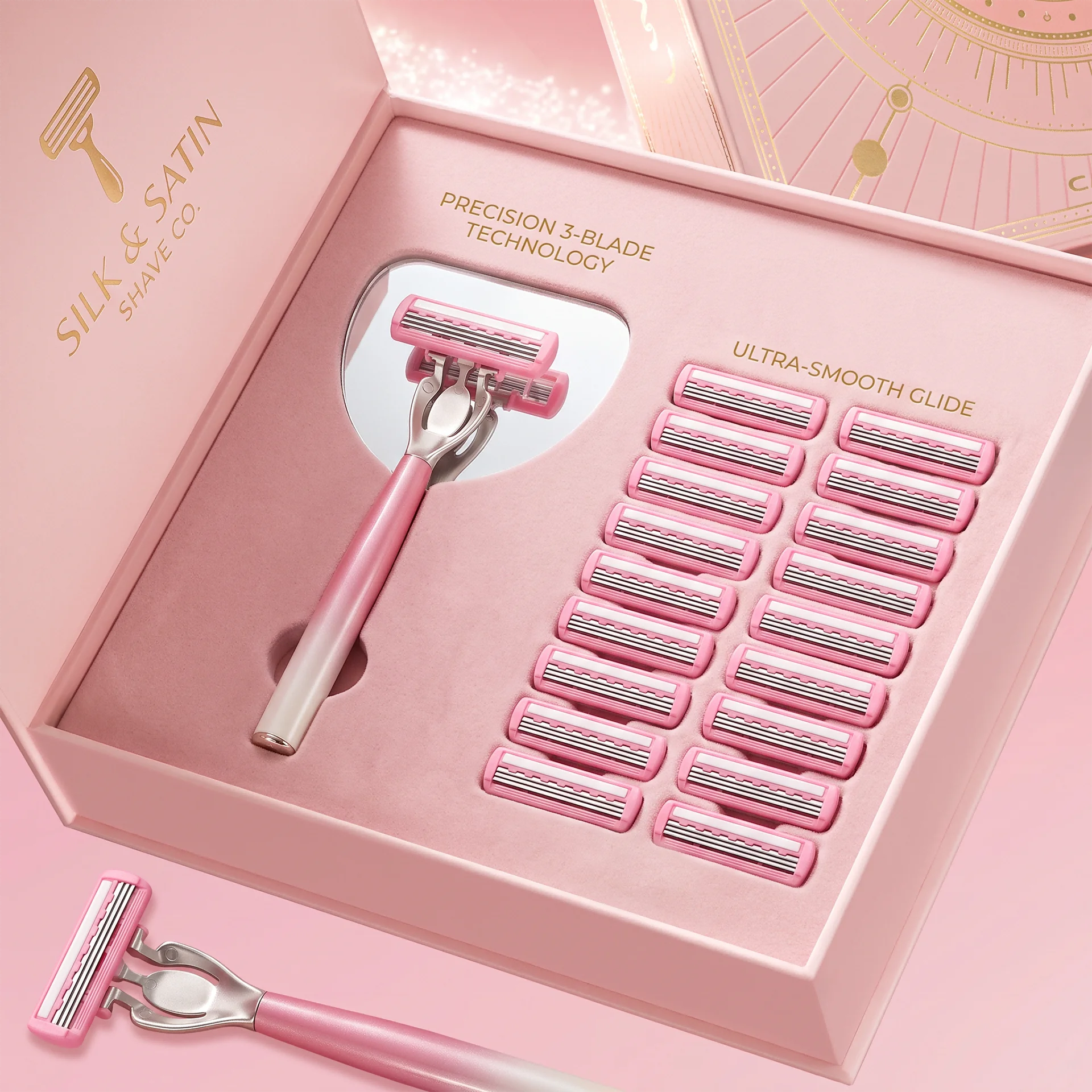 Women's Manual Razor 3-Layer Precision Blade System Replaceable Refills, Long-term Use, Men & Women Suitable Great Gift Idea