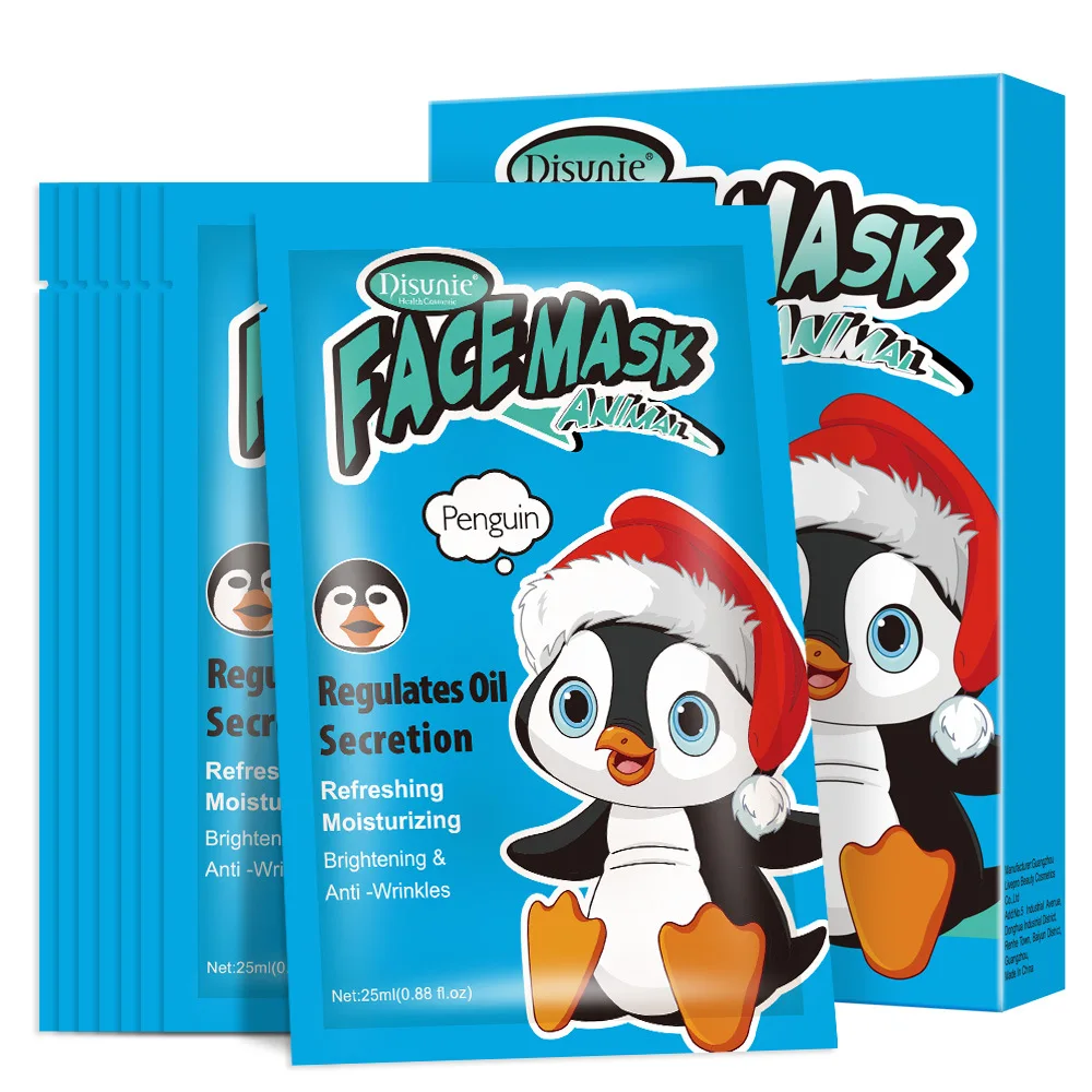 

8 шт. увлажняющих, осветляющих, антивозрастных, против морщин, отбеливающих масок для лица с мультяшными животными, уход за кожей лица