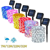 LED Solar Outdoor String Light Waterproof Fairy Light with 8 Modes Porch Fence Garden Christmas Tree Courtyard Party Decoration