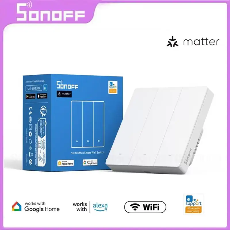 SONOFF Matter M5 80 86 120 Wifi Smart Wall Push Button Switch EWeLink Remote Voice Control With Alexa Google SmartThings Apple