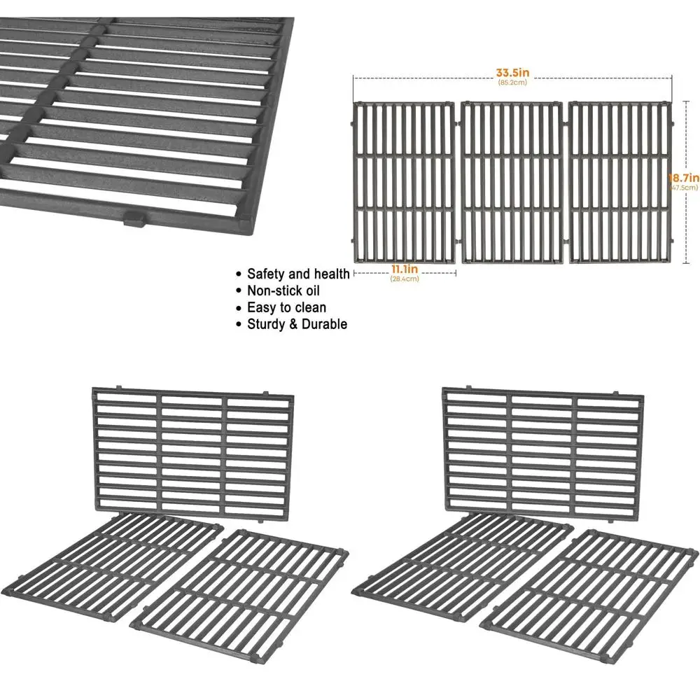 

Cast Iron Cooking Grate for Genesis II and Genesis II LX 400 Series Gas Grills - Grill Grid Grate Set of 3 for 2022 Models E-435