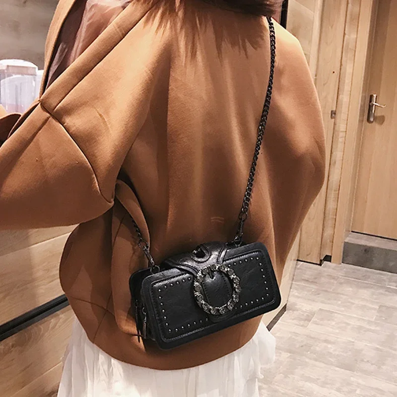 2024 Handbags for Women Luxury Diamonds Crossbody Bags Vintage Square Bag Tote Casual Brand PU Leather Handbag Ladies Bag