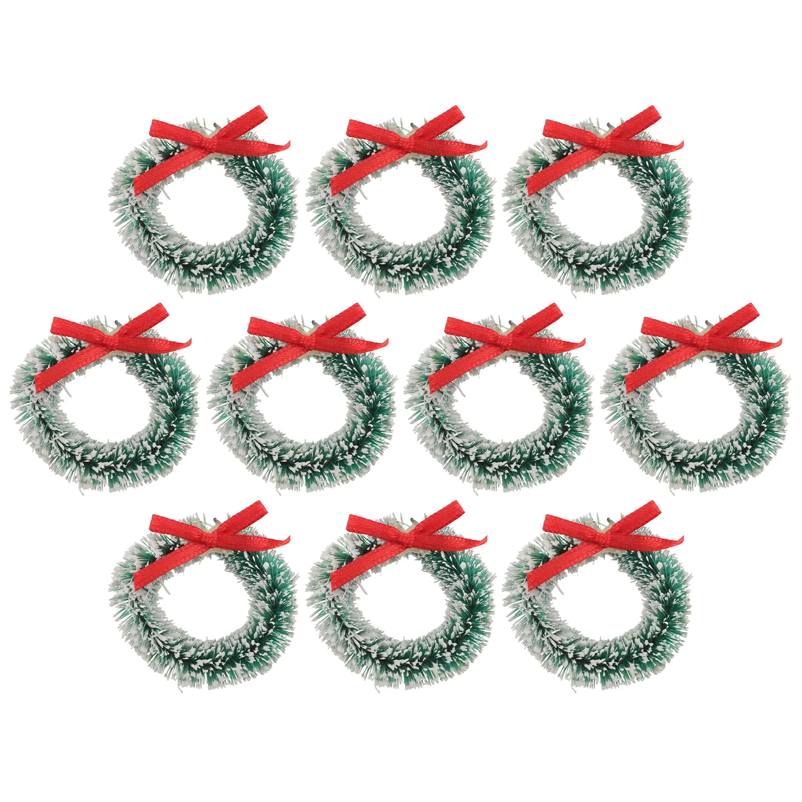

10 Pcs Mini Garland Hanging Decoration Candy Cane Wire Wreath Frame Artificial Green Fake Cherries