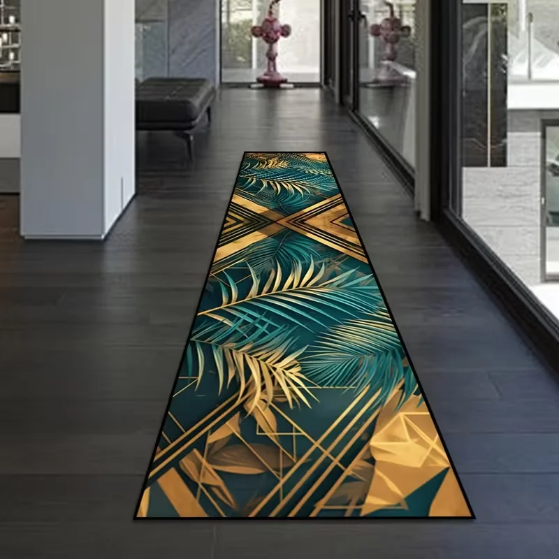 1pc Retro Colorful Wood Grain Imitation Old Long Mat  Washable Bedroom Bedside Kitchen Corridor Entrance Mat Home Decoration