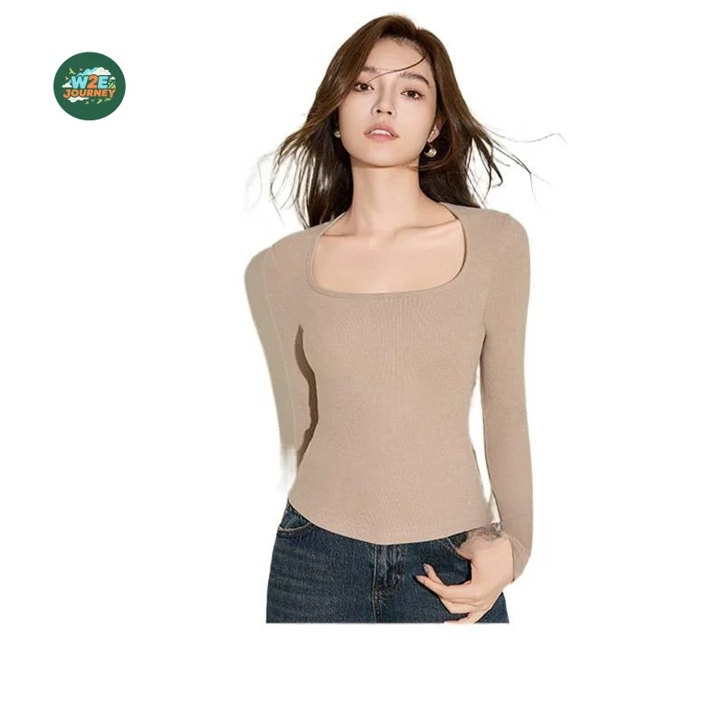 

W2EJOURNEY Европейское нижнее белье размера США, эластичный термотоп с накладкой на грудь, самонагревающаяся осенне-зимняя теплая футболка на флисовой подкладке