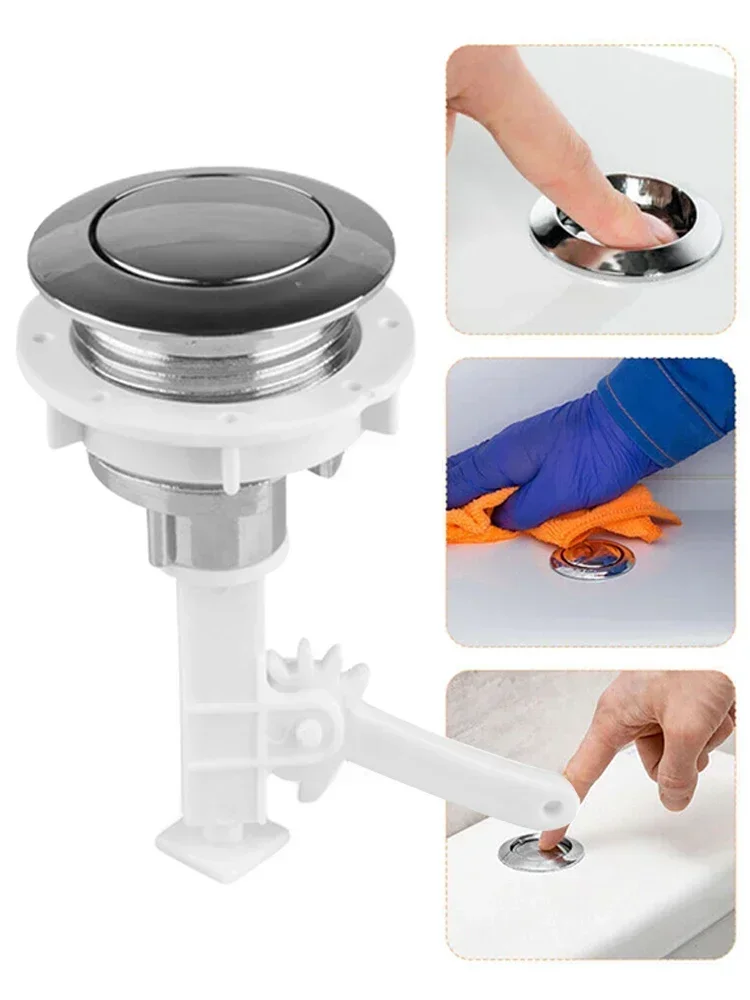 38 mm vervangende enkele spoeldrukknop toiletreservoir waterbesparende universele plastic chroom watertank drukknop