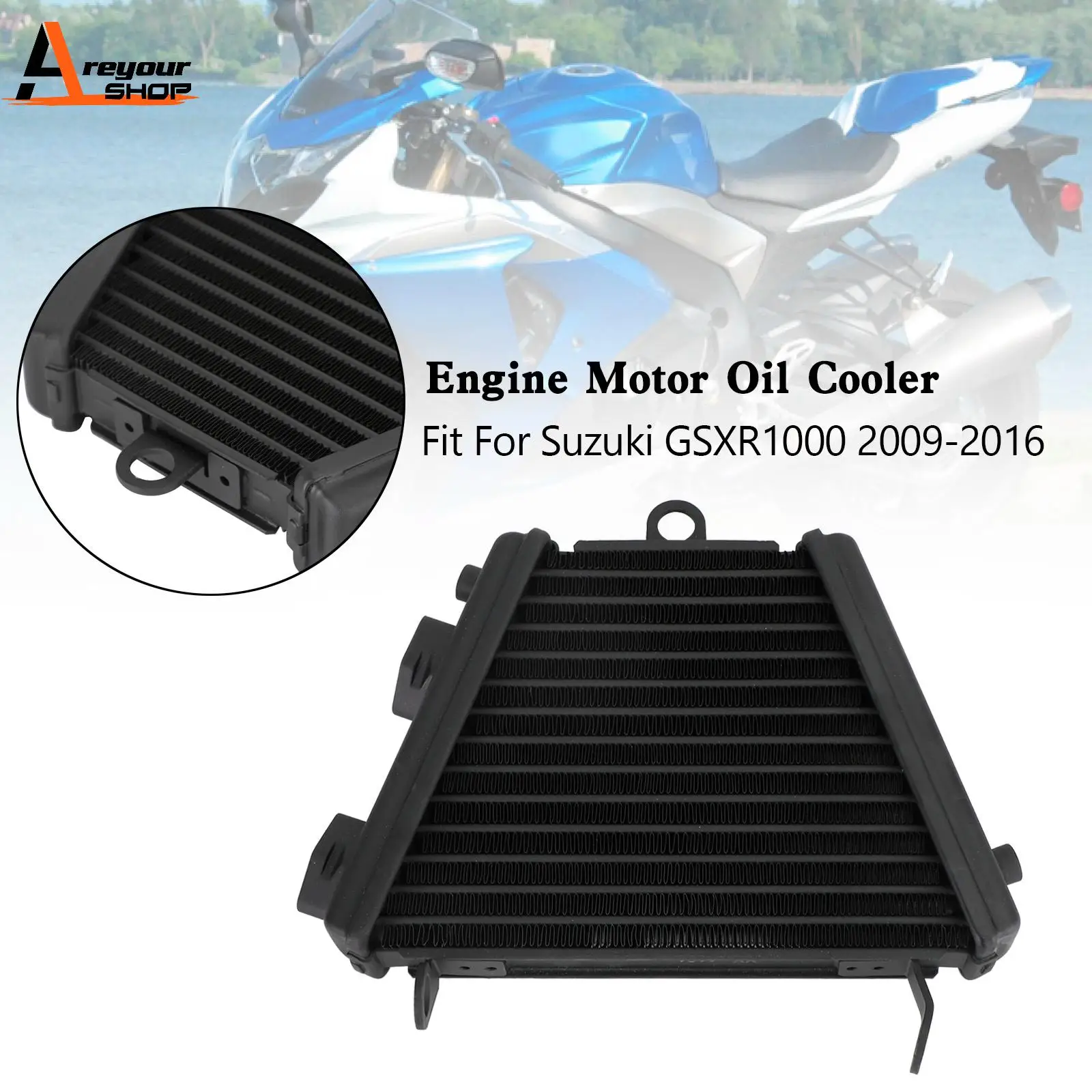 

Areyourshop Aluminum Engine Motor Oil Cooler fit for Suzuki GSX-R 1000 GSXR 2009 - 2016