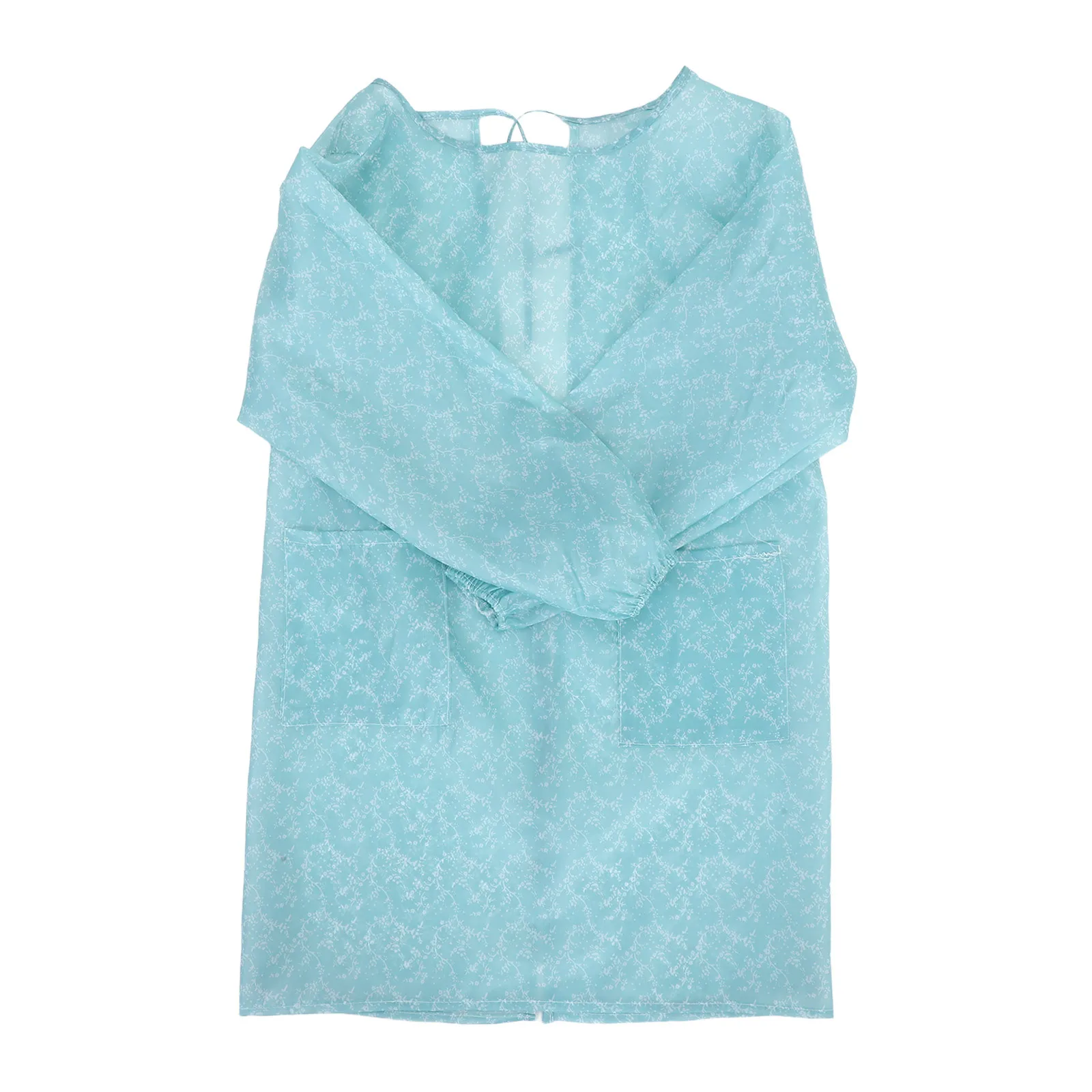 1 قطعة مقاوم للماء مع كم طويل دائم مريلة مطبخ للكبار الأزرق المطبخ عمال الطهاة الخبز الفنان المنزل المئزر المنزل