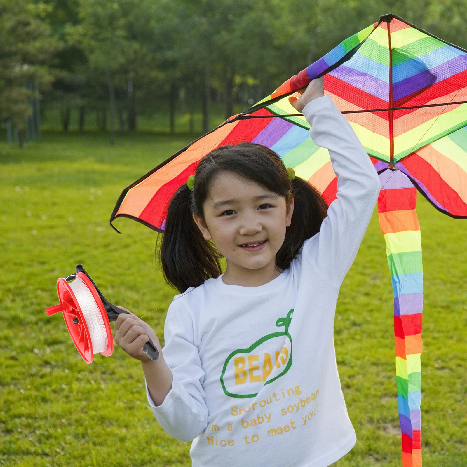 

2pcs Kite Reel Winder 100m Line Red Wheel Lightweight Portable Outdoor Sports Tool Flying Accessories Kids Adults Beginners