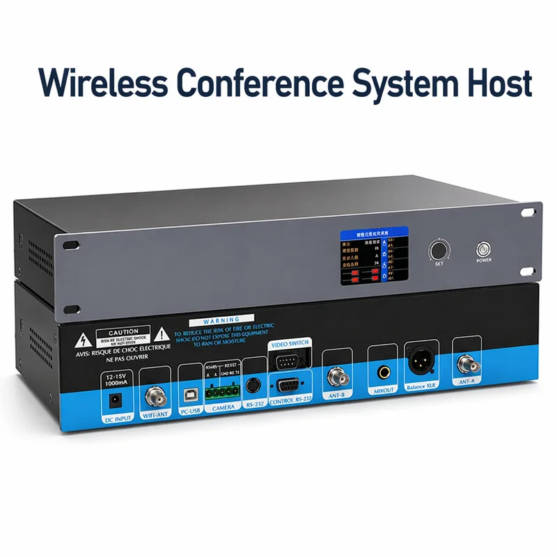 Professional Metal IP Conference System Main Unit | Full Digital Host with Recording App Control & Indoor/Outdoor Use