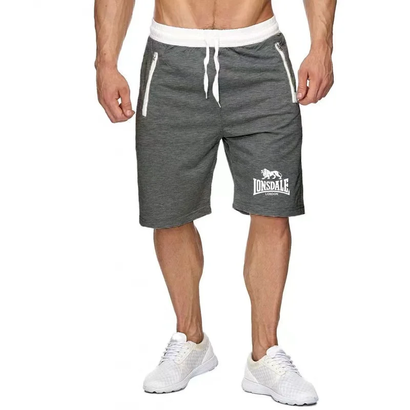 2024 New Summer men\'s fashionable beach shorts Lonsdale Print sports running casual shorts quick drying sports board shorts