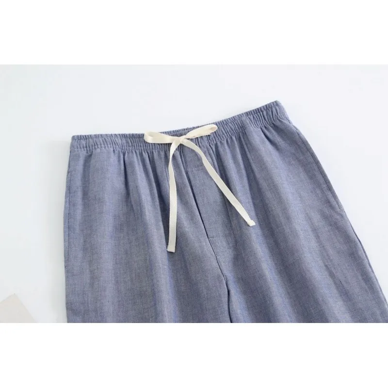 2024 Spring Autumn Men 100%Cotton Pajama Pants Home Trousers Male Striped Sleep Bottoms Lounge Wear Sleeping Pants Pijama Homme