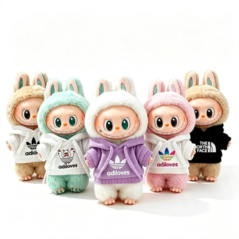 15 17cm Fashion Leisure Hoodie Pants Suit Canvas Shoe Cute Clothes Accessories For Labubu Doll DIY Diverse Collocation Clothes
