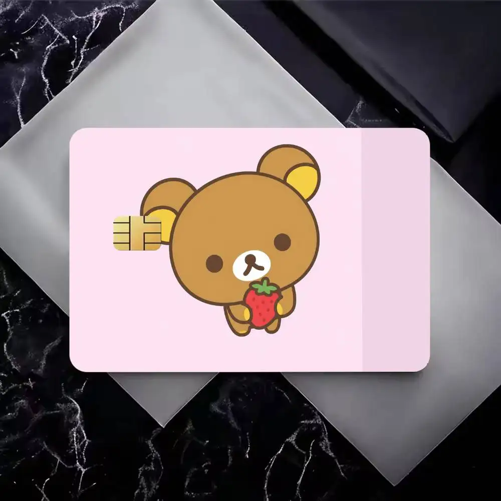 Cute Cartoon Rilakkuma  High‑Res Game Chip Decals Credit Card Mini Waterproof Vinyl Ornament Useful Gift