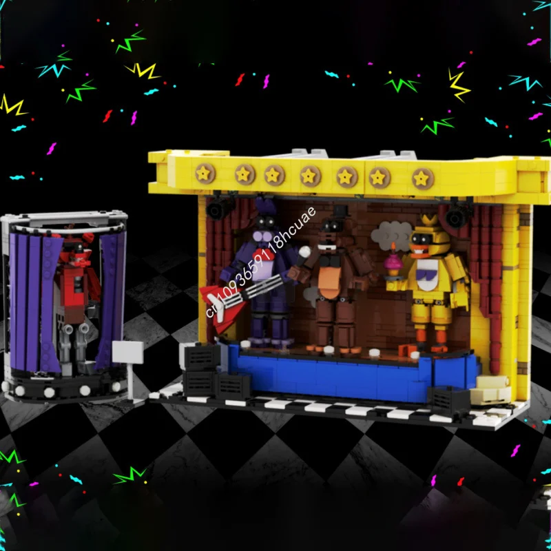 

1878 шт. MOC Five Nightser at Freddyss's, строительные блоки, решение проблемы, рождественская игрушка, подарок для творчества, подростка, для взрослых