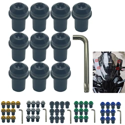 Windshield Bolts W/ Allen Key M5 Windscreen Mounting Screws Washer Nuts for Yamaha YZF R1 R6 R7 600R 750R 1000R FZ1 FZ6 FZ6R