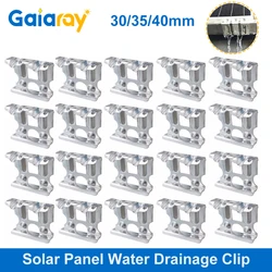 Clip de drenaje de agua para Panel Solar, 20 piezas, 30/35/40mm, aluminio, eliminación automática, agua estañada, polvo, barro, Panel fotovoltaico, Clip de drenaje de agua