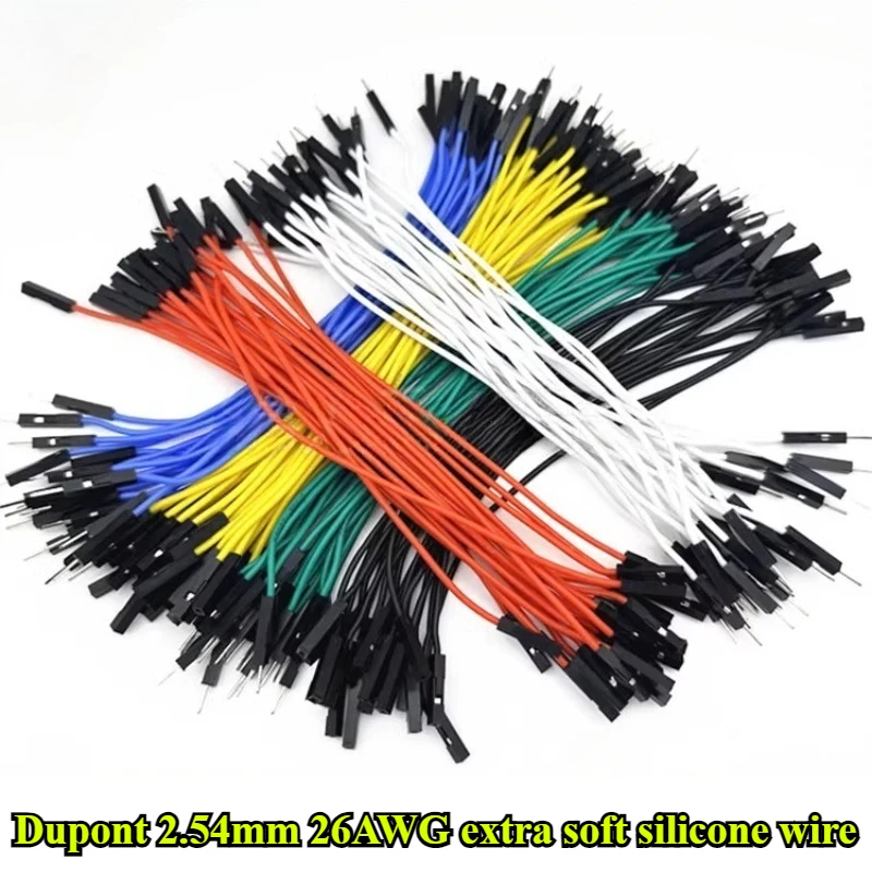 

10/30/50Pcs/lot 15cm/30cm/50cm Dupont 2.54mm 26AWG extra soft silicone wire cable for Arduino Male Female Dupont Jumper Wire 1P