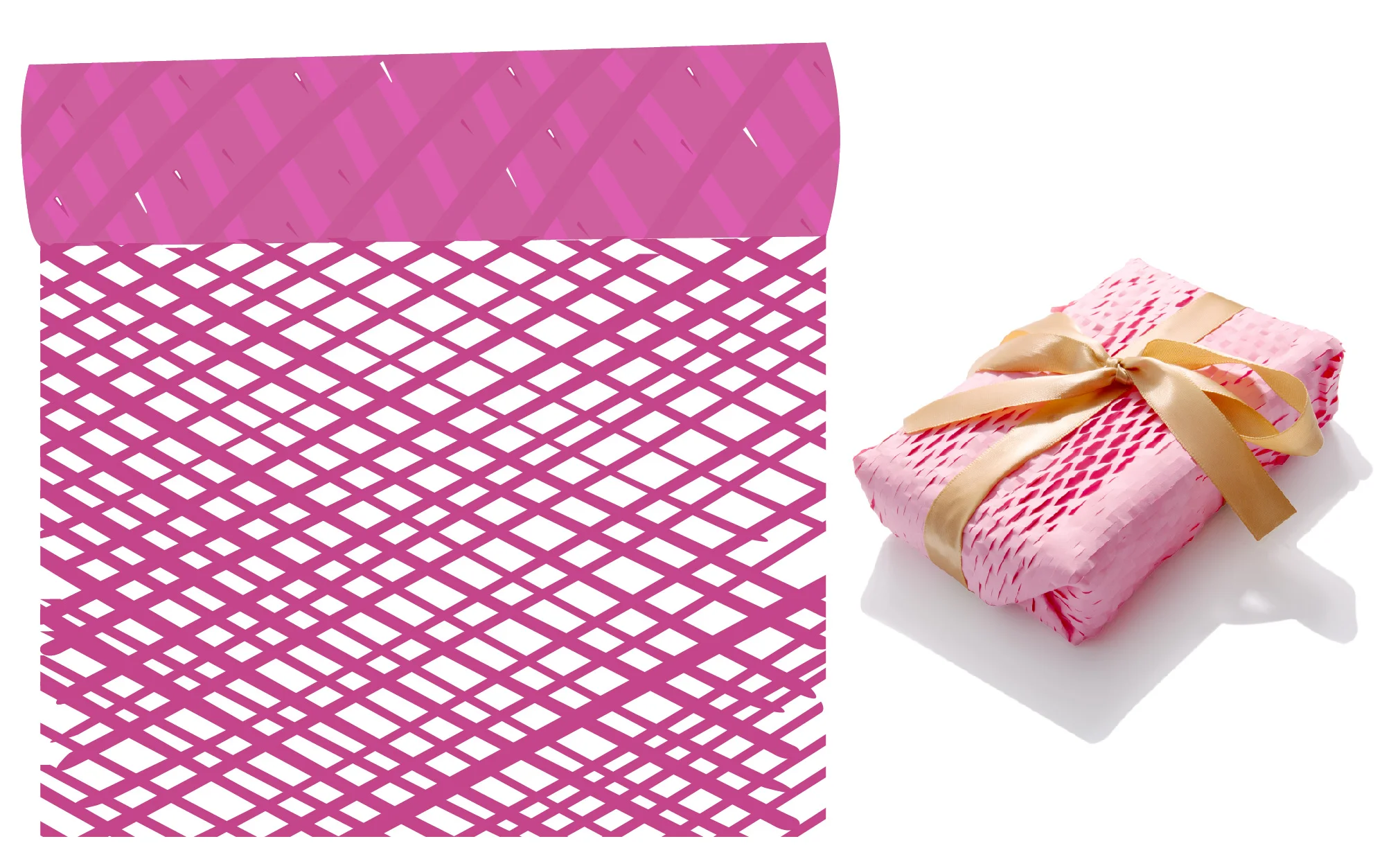 30/50cmx10m Pink environment-friendly Honeycomb paper for gifts, crafts, transportation, bouquet packaging etc.