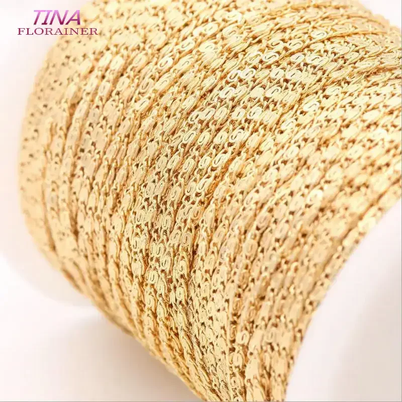 14k Gold Color Plated DIY Chain For Jewelry Making 1.9mm Chains Wholesale Handmade Jewellery Making Supplies