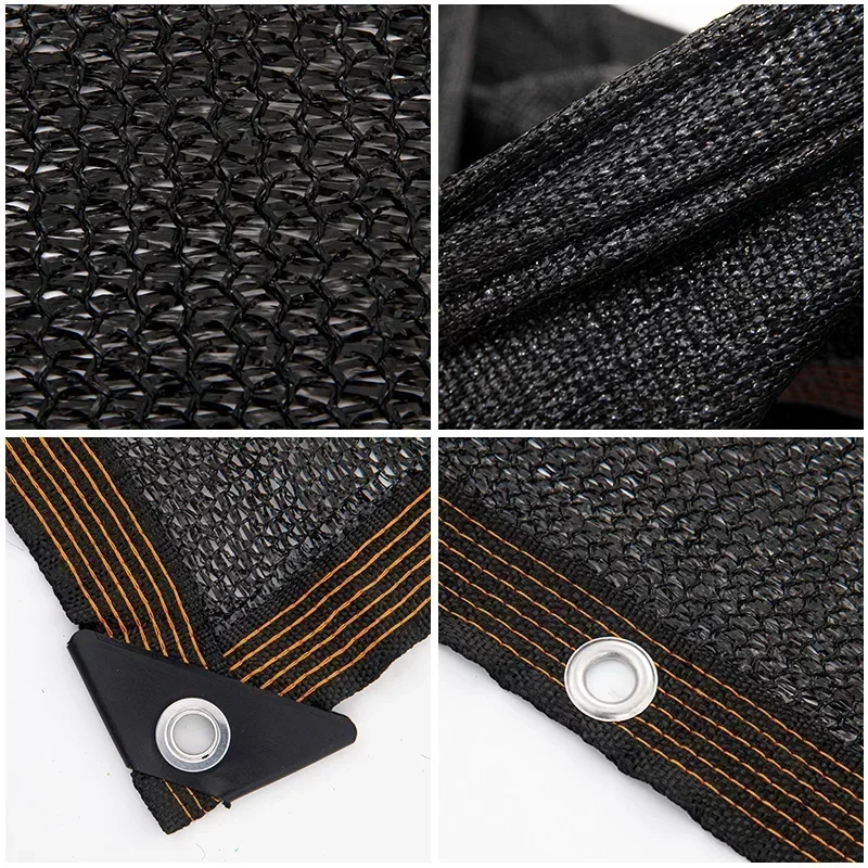 Black Sunshade Cloth Sunscreen Mesh Cover with Grommets, Suitable for Outdoor Courtyards, Garden Terraces, Shade Mesh Insulation